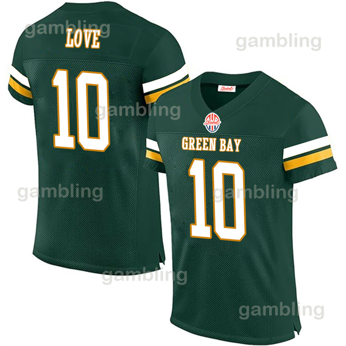 Personalized Football Jerseys 10 Love Christian 12 Rodgers Aaron Jones Dillon Randall Cobb Quay Walker 4 Favre All ed Name and Number