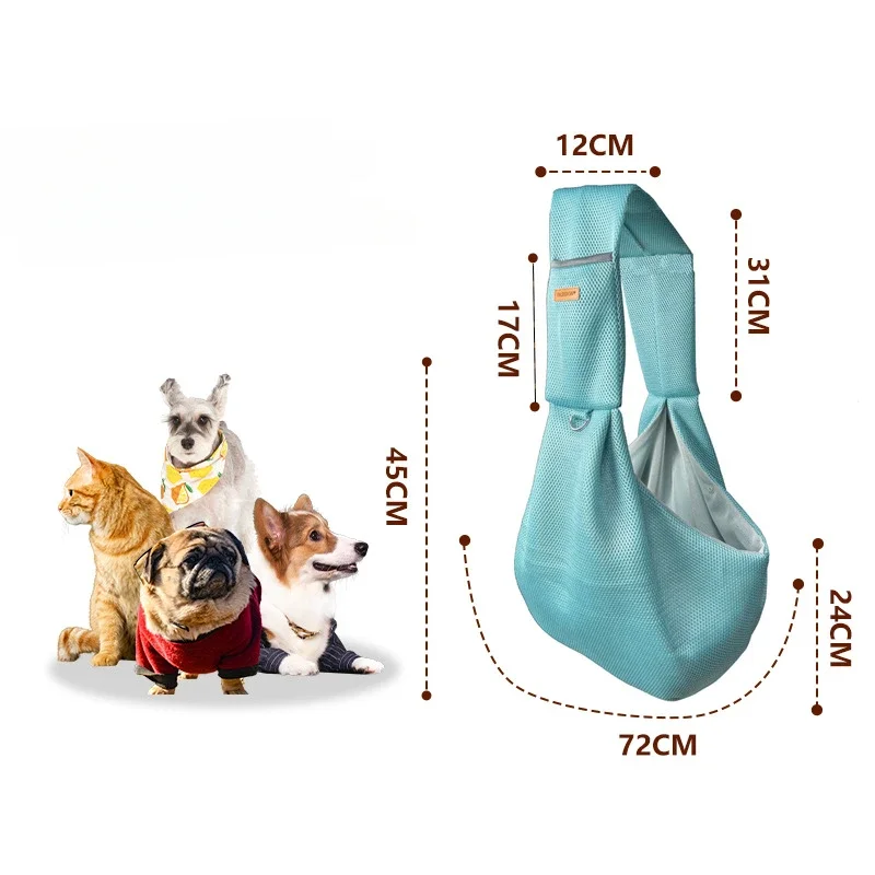 Summer Pet Carrier Bag for Small Dog Cat Breathable Mesh Outdoor Portable Messenger Bag Puppy Sling Handbag Tote Pouch