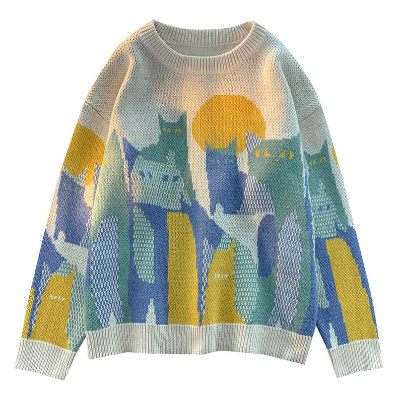Men Sweaters 2024 Spring and Autumn New China-Chic Sweaters Mens Fashion Knitted with Couples Top Mens crew neck sweater