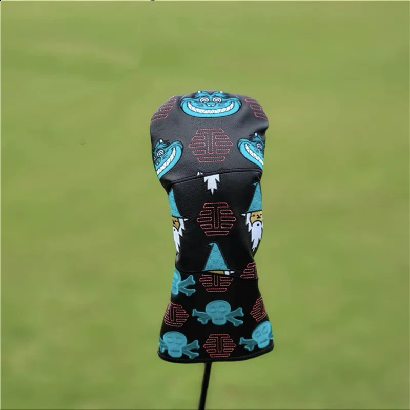 skull Golf Club #1 #3 #5 Wood Head covers Driver Fairway Woods Cover PU Leather Putter Headcover 240909