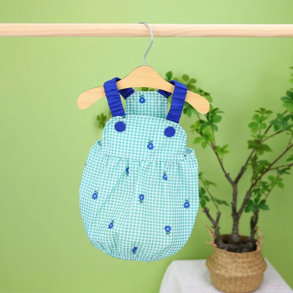 Summer Flower Plaid Dress Pet Dog Clothes Dresses Suspender Skirt Clothing Dogs Vest Small Cute Chihuahua Print For Small Dogs