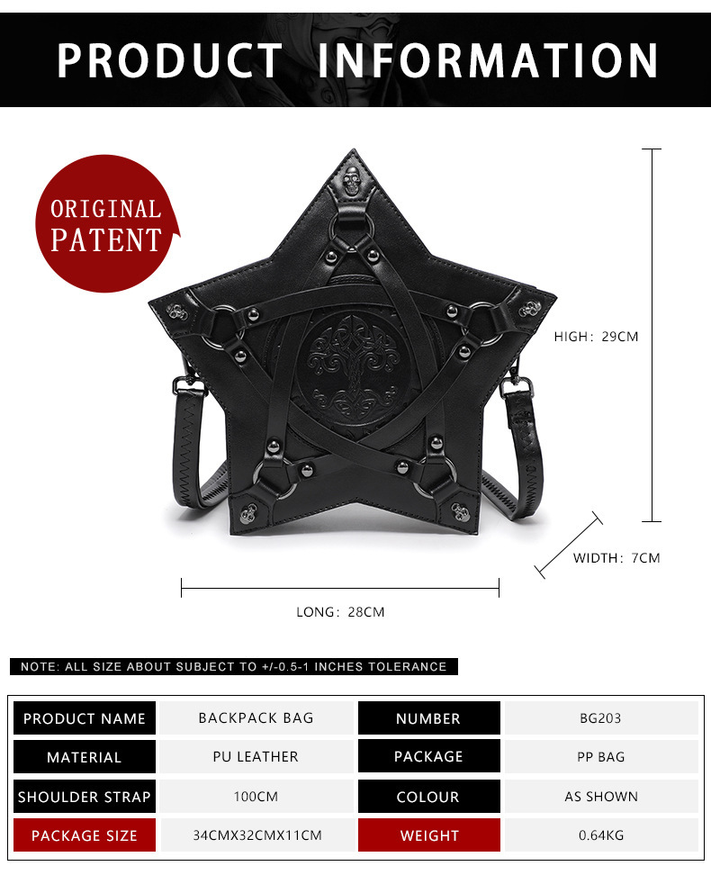 Halloween Foreign trade bag female Gothic emed small ladies backpack New Europe single shoulder oblique span