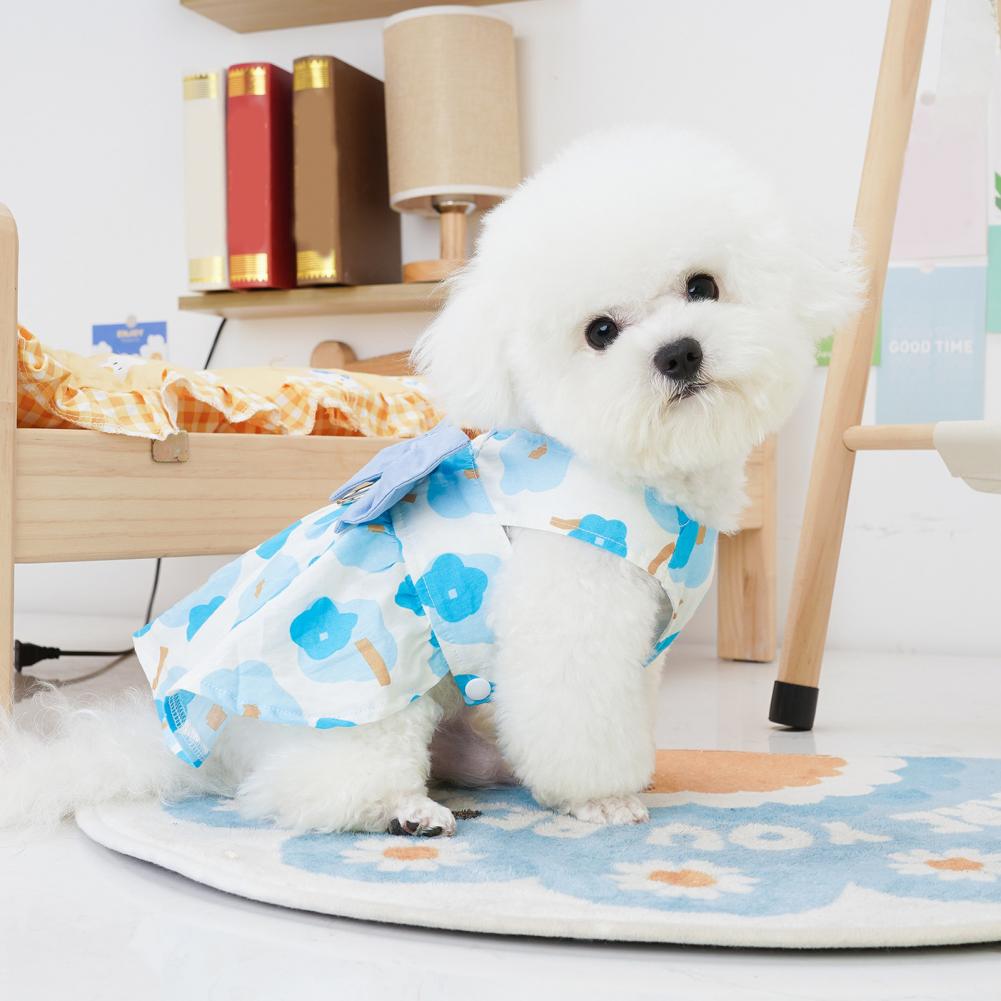 1 Set Lovely Pet Skirt Fashion Print Dress Up Easy to Clean Summer Dog Skirt Pet Clothes Puppy Costume