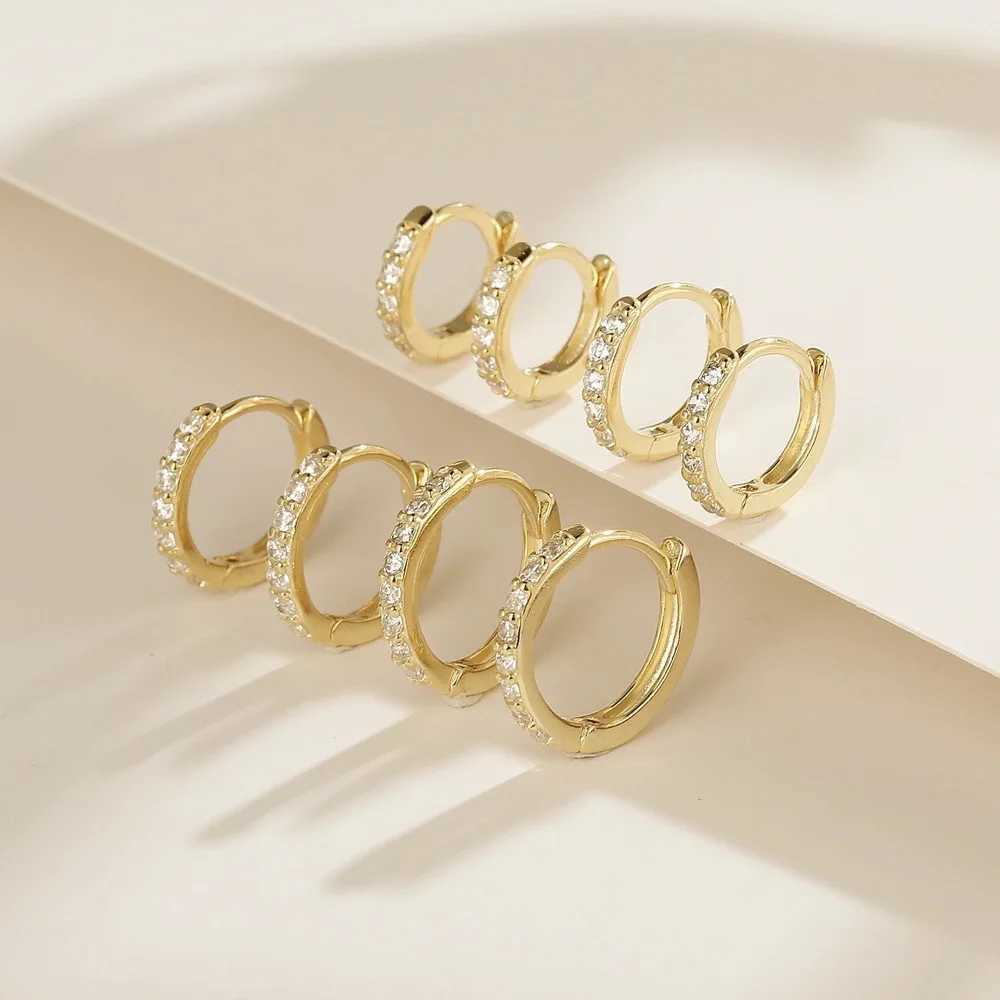 Silver Color Simple Fashion Hoop Crystal Zirconia Small Huggie Thin Cartilage Earring for Women Ear Piercing Jewelry GiftX240912