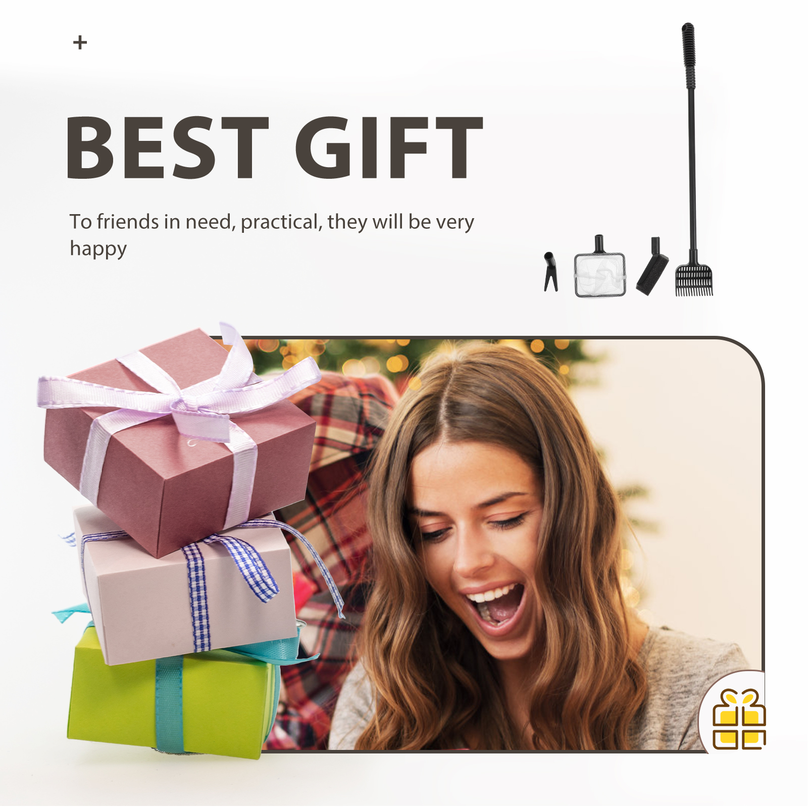 Fish Tank Cleaning Brush Portable Fishing Net Suite Aquarium Gravel Rake Plastic