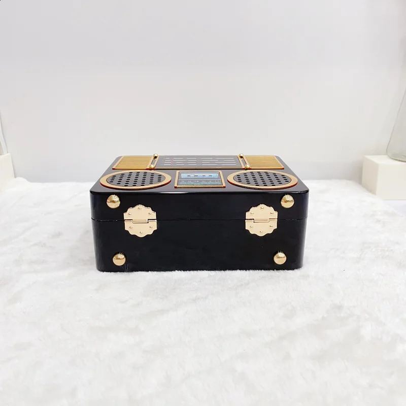 Vintage Radio Acrylic Bags For Women Box Shaped Clutch Purses and Handbag Elegant Evening Party Shoulder Crossbody Bag 240906 bb6c 4