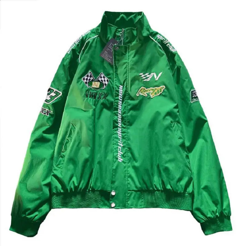 American Vintage Green Baseball Cyber Y2k Basic Jacket Spring Clothes for Techwear Loose BF Women Clothing Men Winter Outerwear 240911