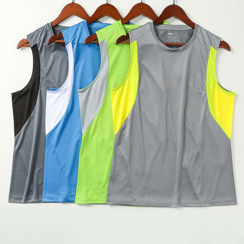 Summer New Quick Drying Tank Top Men's Loose Breathable Leisure Fiess Sleeveless Shirt Running Sports T-shirt