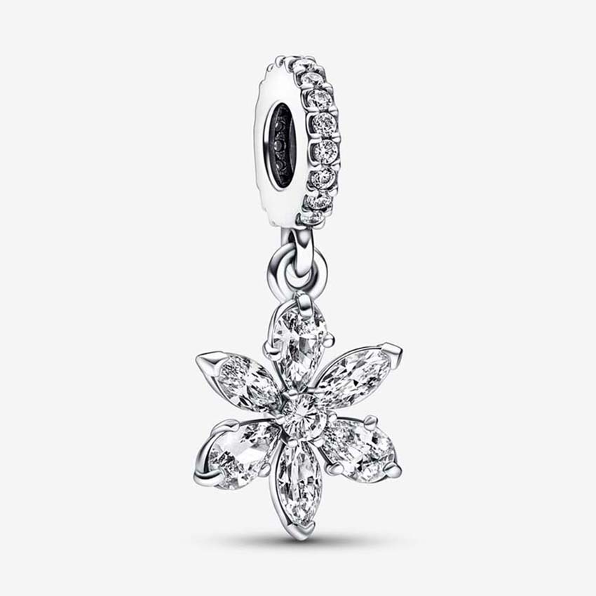 Sparkling Herbarium Cluster Dangle Charm 925 Sterling Silver Logo Charms Set Bracelet Bangle DIY Making Components Diamond Pendant charm with Luxurious Box