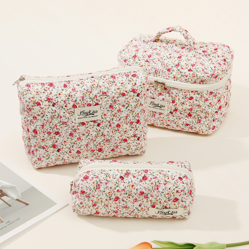 Storage bag Makeup Bag Lady Girl Large Capacity Flower Toilet Bag Pillow Shaped Women Handbag