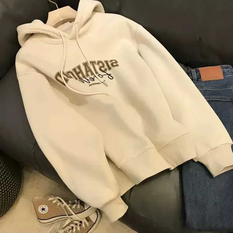 American Retro Wide Print Womens Sweatshirt for Autumn and Winter Casual Top New Style Fun and Beautiful XJ250717