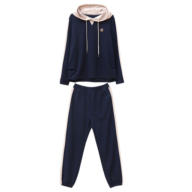 Ladies' stylish hoodie, utumn outfit, paired with a whole casual two-piece set