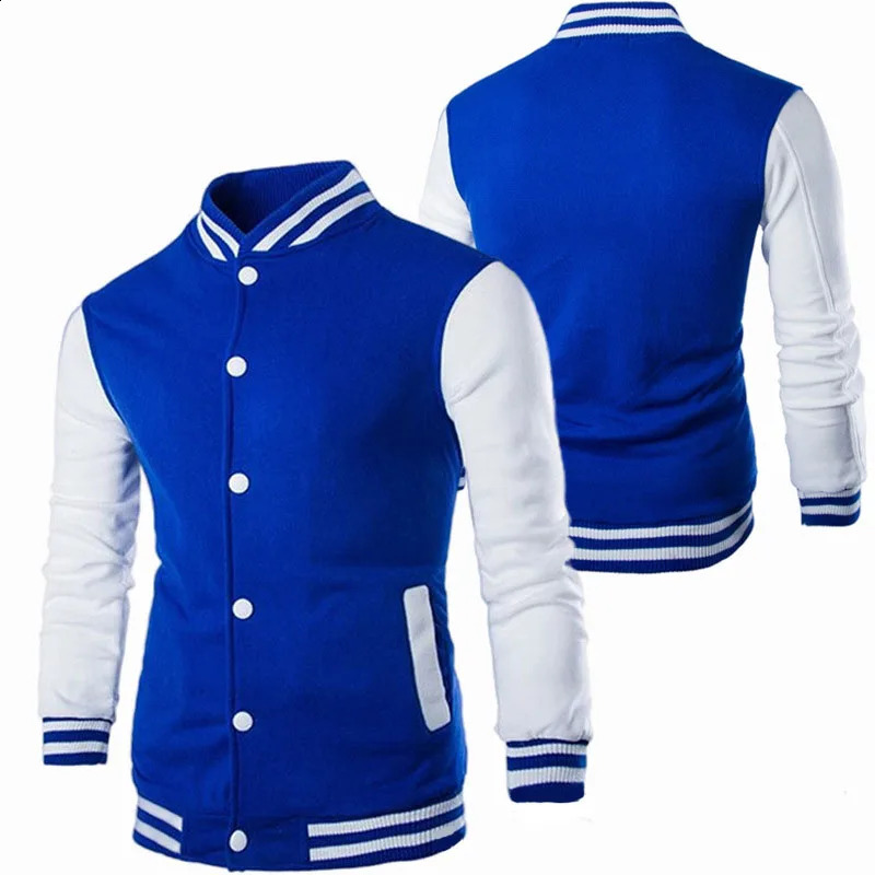 Fashionable slim fit baseball mens jacket personalized casual sports mens jacket printed stand up collar cardigan 240906