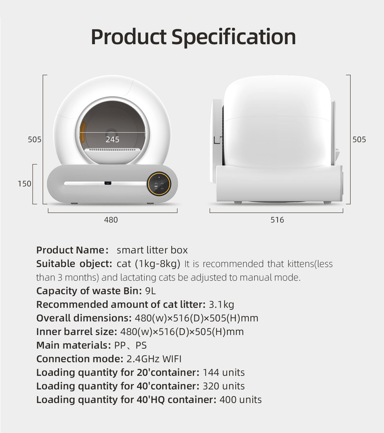 Automatic Cat Litter Box and Accessories Smart App Control Self Cleaning Litter Boxes Cat Sandbox Electronic Pet Toilet