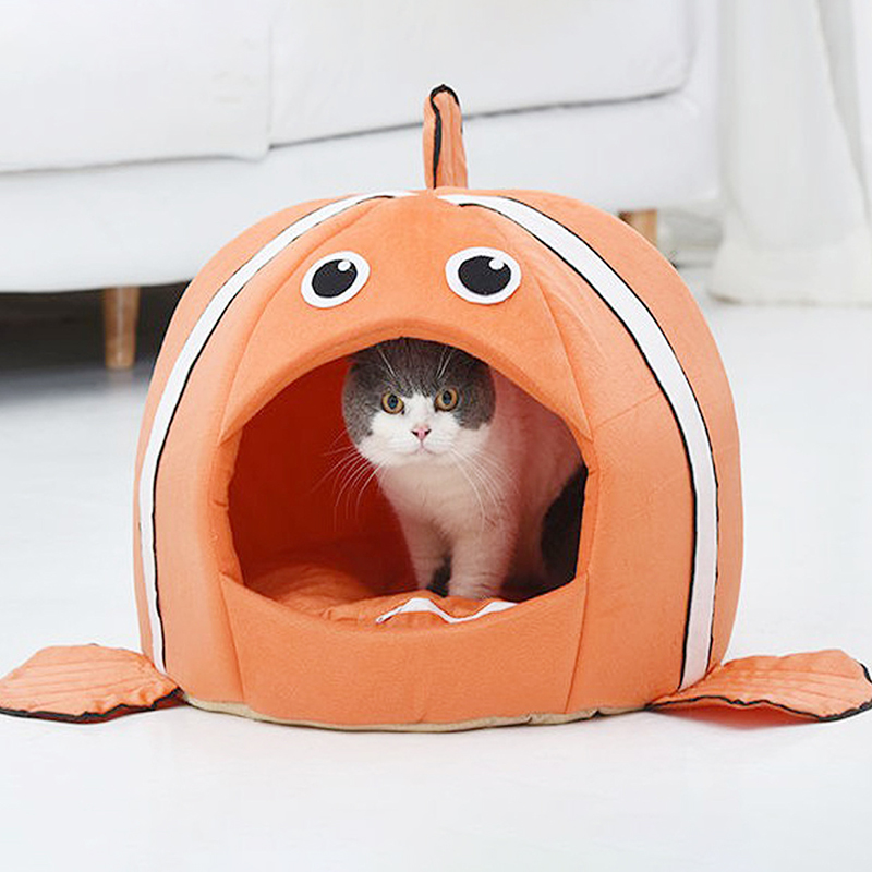Cats Sleeping Bed Pet Products Cave Hammock For Basket Nest Small Dogs Accessories Townhouses Lovely Fish Kitten Winter Tent