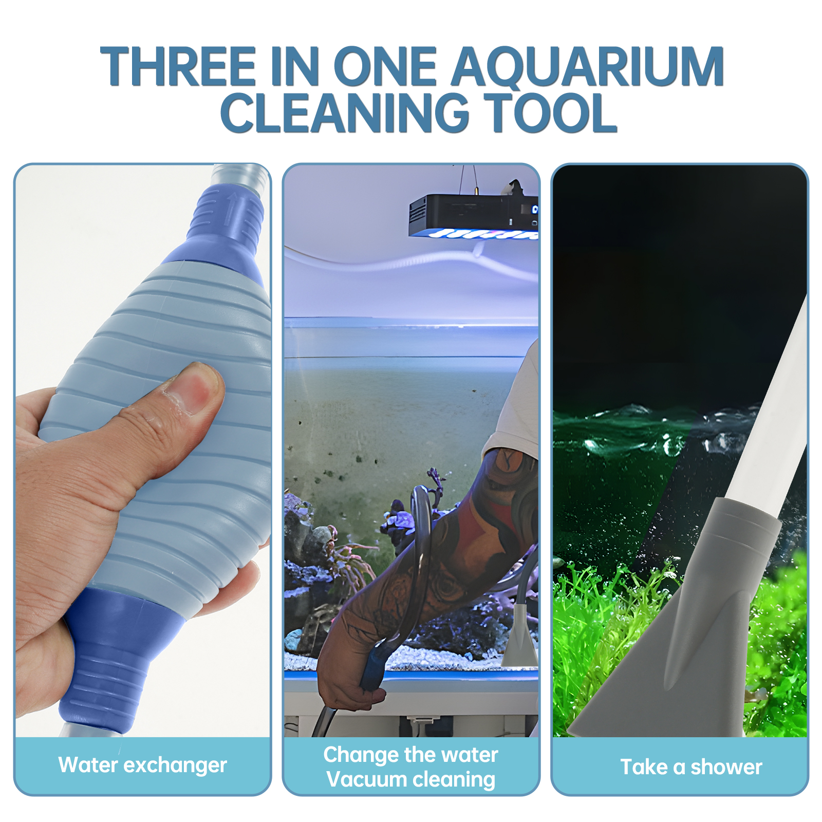 10ft Hot Tub Vacuum Cleaner 3 In 1 Manual Pool Vacuum Cleaner Small Swimming Pool Vacuum Clean with Squeeze Air Bag for Aquarium