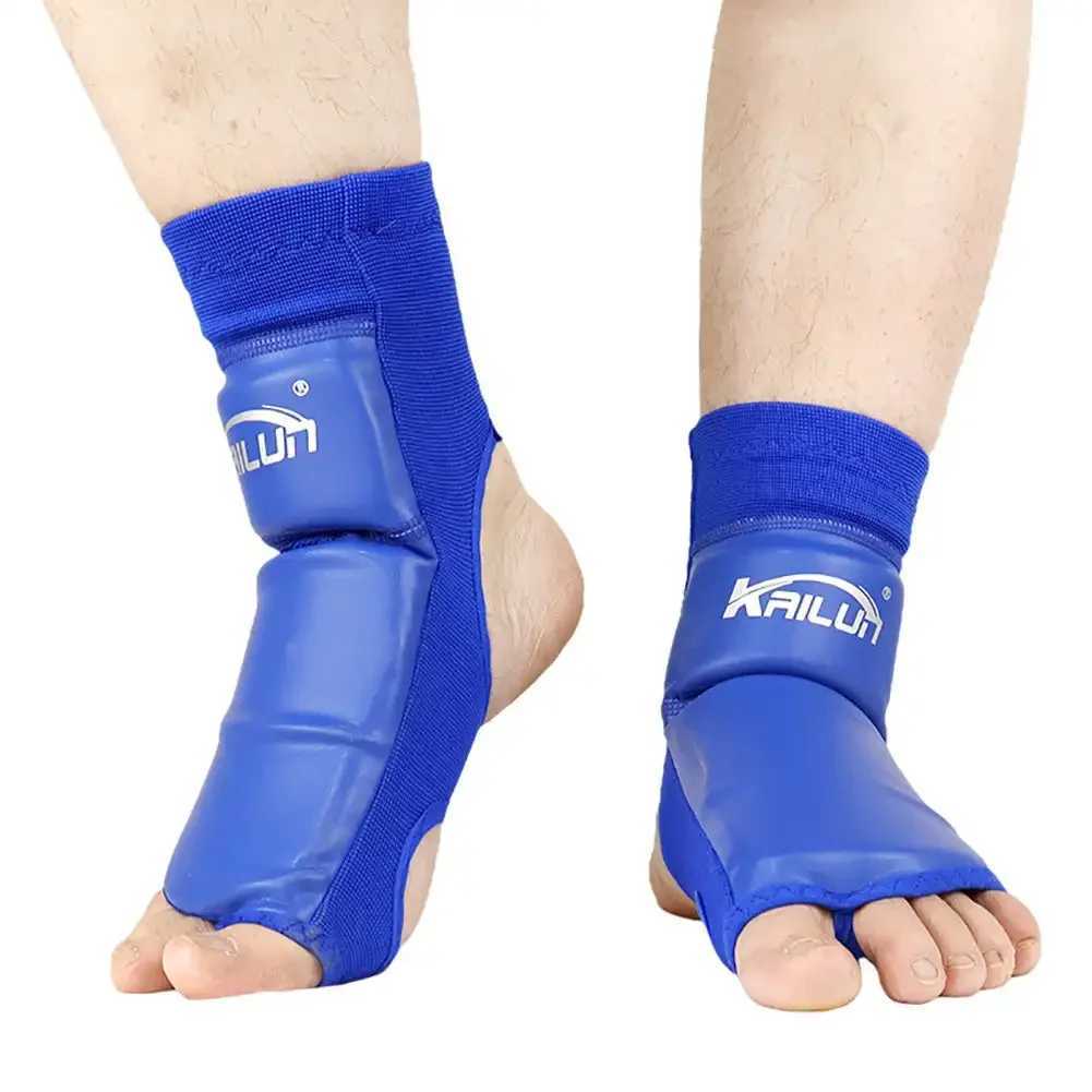 1 Pair PU Leather Sanda Instep Guard Adult Boxing Muay Thai Taekwondo Match Ankle Toe Guard Martial Arts Training Protective Y240913