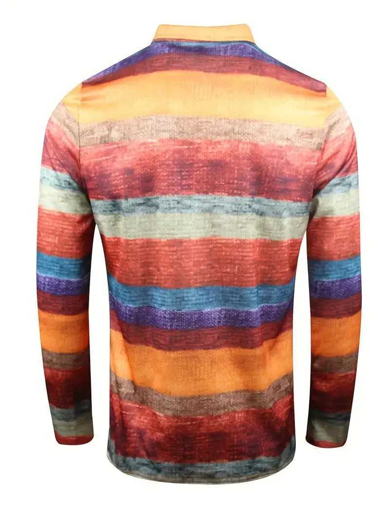 Fashionable color cube mens casual and comfortable long sleeved shirt suitable for outdoor activities in spring and autumn W240913