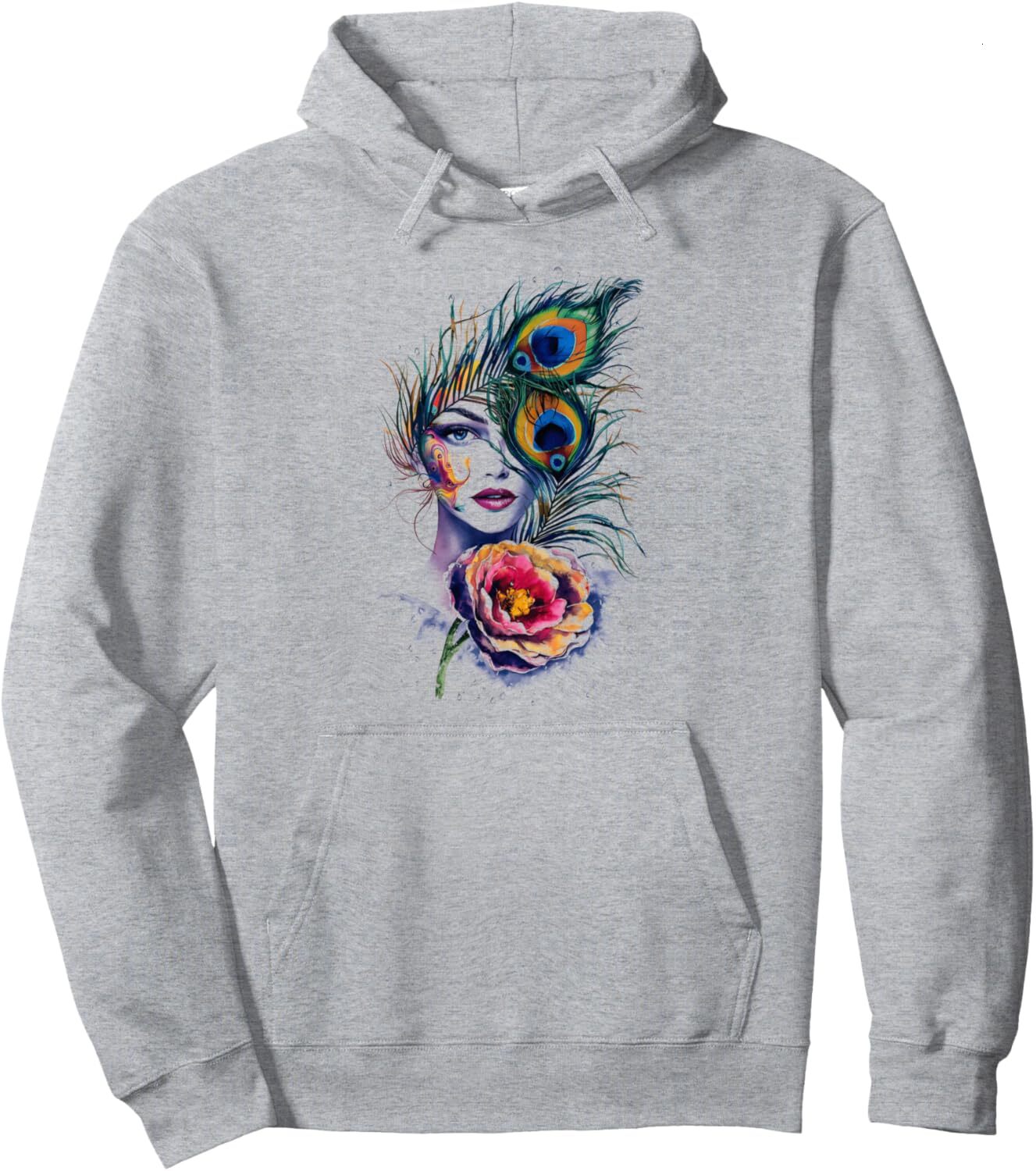 Hoodie for Mens Womens Peacock Feather Bohemian Woman Nature Lover Design Pullover Hoodie Graphic Hoodies sweatshirt Pullover Long Sleeve