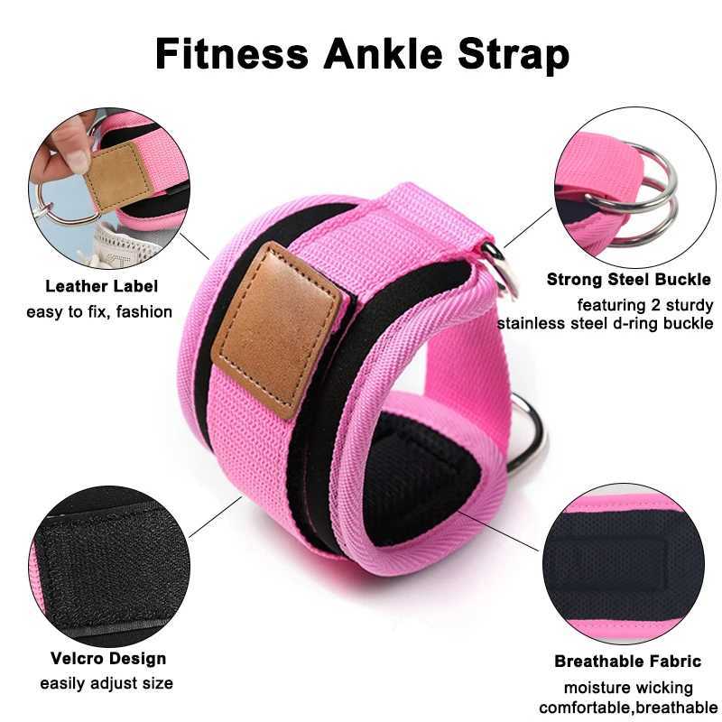 Fitness Ankle Straps Adjustable D-Ring Foot Support Cuffs Gym Leg Strength Workouts Pulley With Buckle Sports Feet Guard Y240913