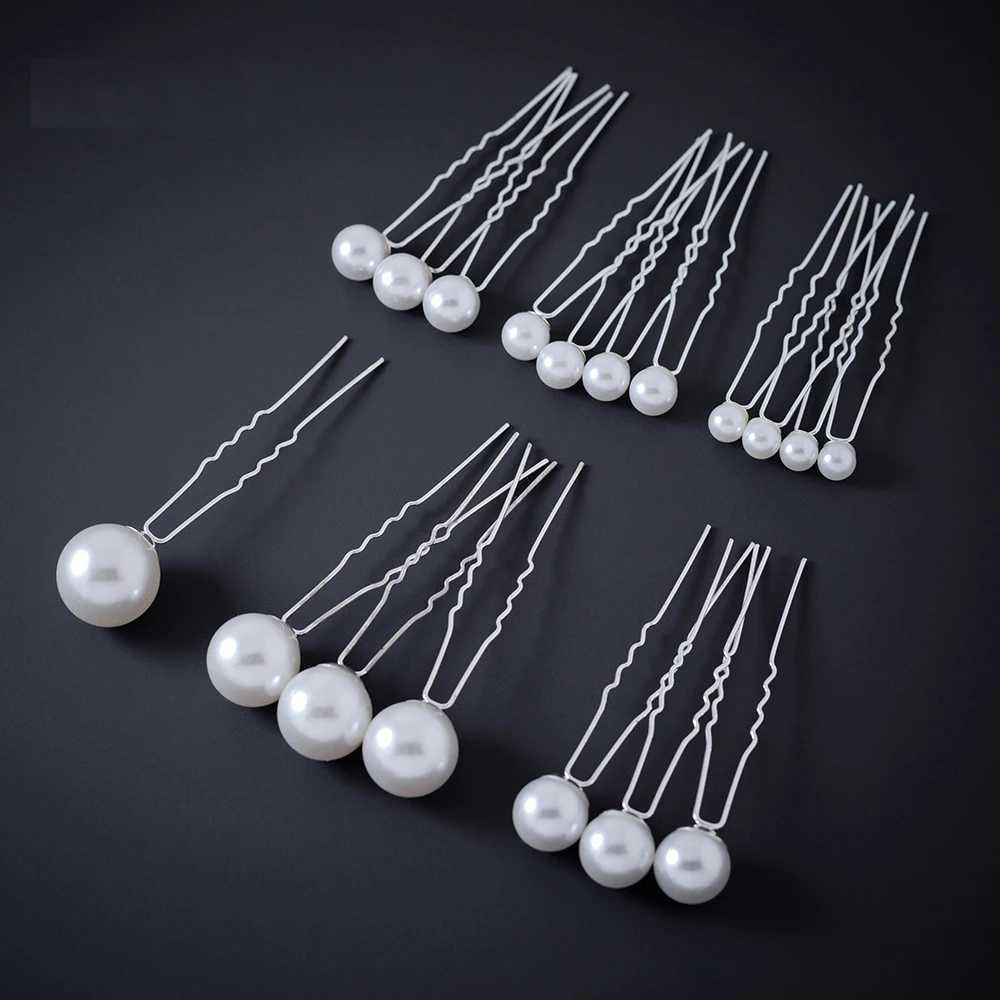 Fashion Metal U Shape Pearl Hairpin Clips Wedding Bridal Updo Ornaments Ancient Costume Modeling Hair Jewelry Accessories GiftsX240913