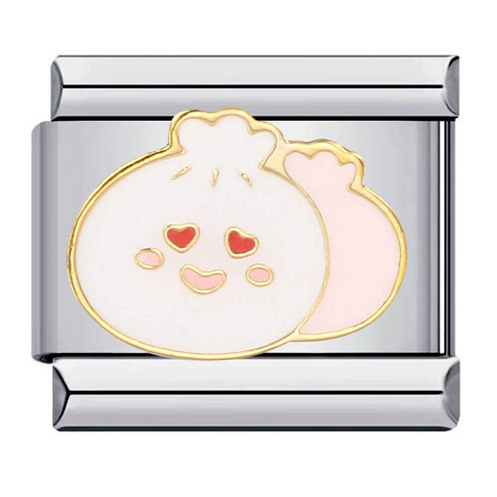 Enamel Cartoon bead With Personalized Welding Pattern And Elastic Splicing Bracelet Italian Charm Links Stainless Steel Fit 9Mm Bracelet Jewelry DIY M