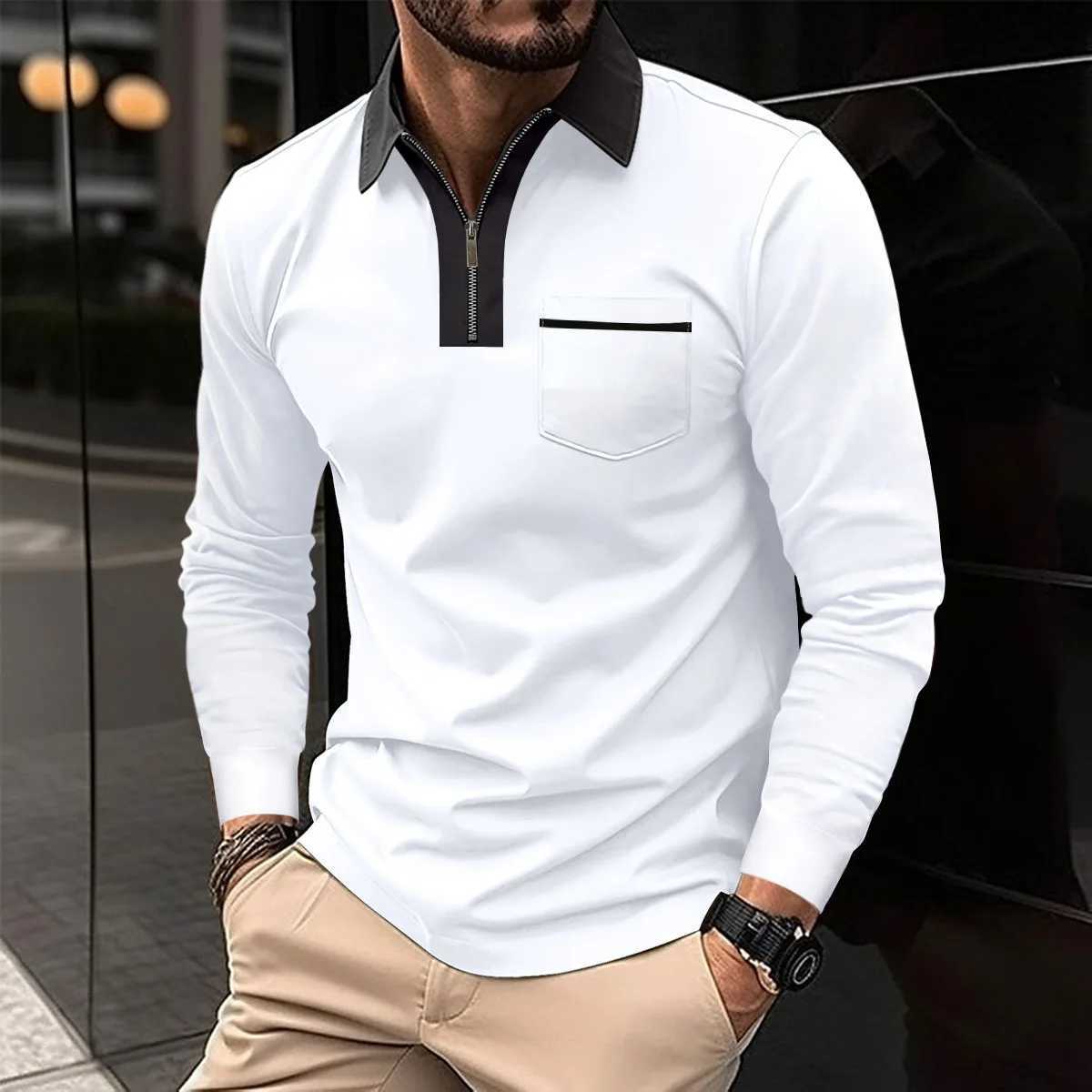 Summer Mens Casual Sleeping Polo Shirt Office Fashion Collar T-shirt Mens Breathable Polo Shirt Mens Clothing W240913