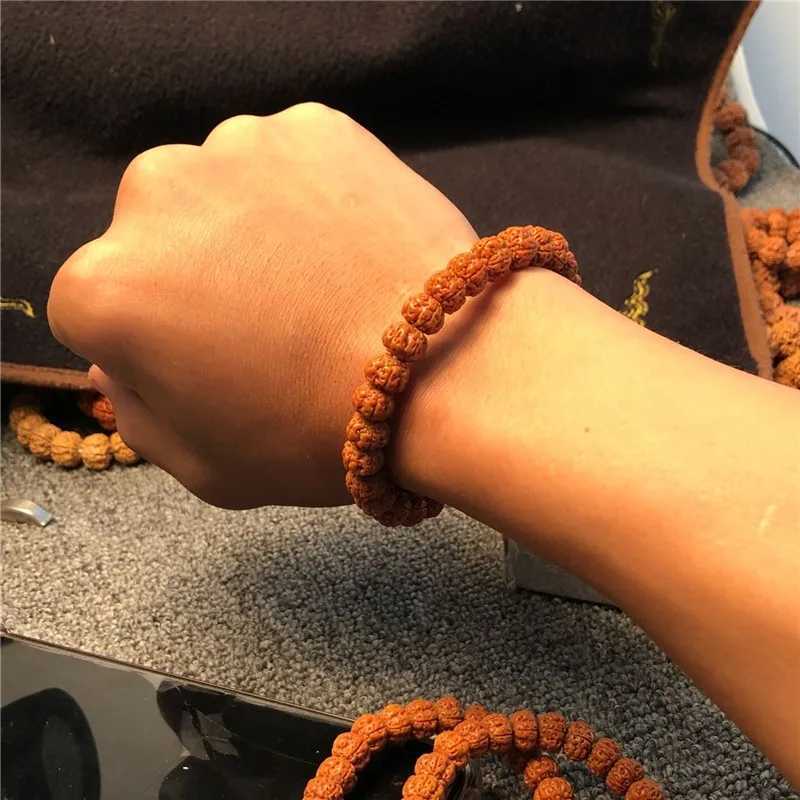 Nature Vajra Bodhi Rudraksha Bracelet Mens Meditation Mala Bead Bracelet Mens Jewelry Prayer Xizang Buddhist Bracelet W240913