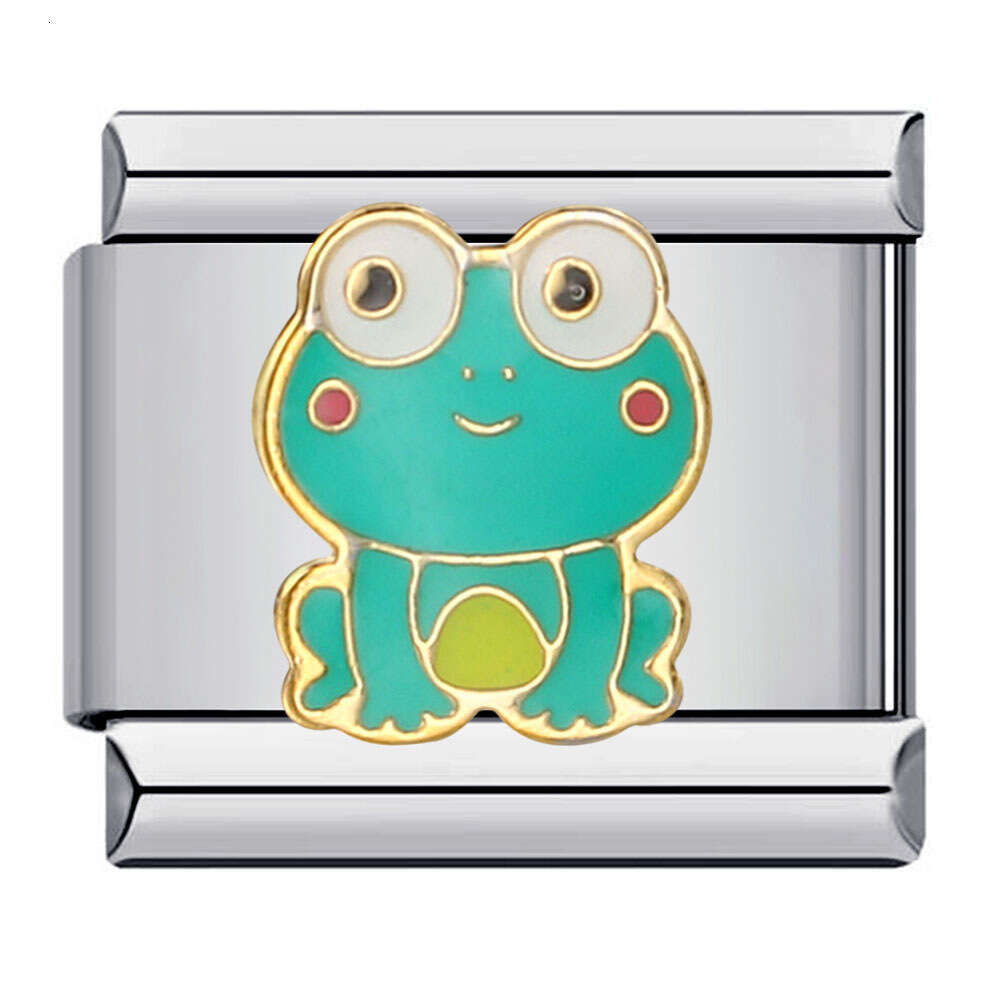 Enamel Cartoon bead With Personalized Welding Pattern And Elastic Splicing Bracelet Italian Charm Links Stainless Steel Fit 9Mm Bracelet Jewelry DIY M