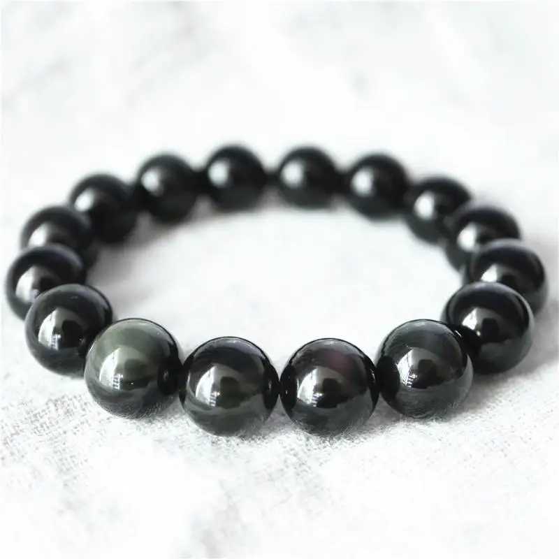 BB-500 natural obsidian bead bracelet suitable for women 8mm 10mm W240913