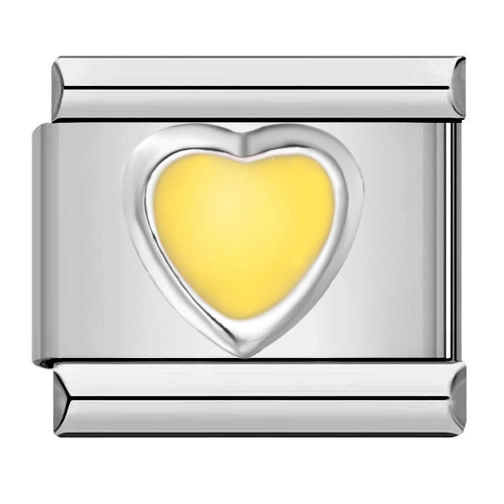 Titanium Steel Love Butterfly Stamping Pattern Color enamel DIY Module Bracelet Italian Charm Links Stainless Steel Fit 9Mm Bracelet Jewelry DIY Makin