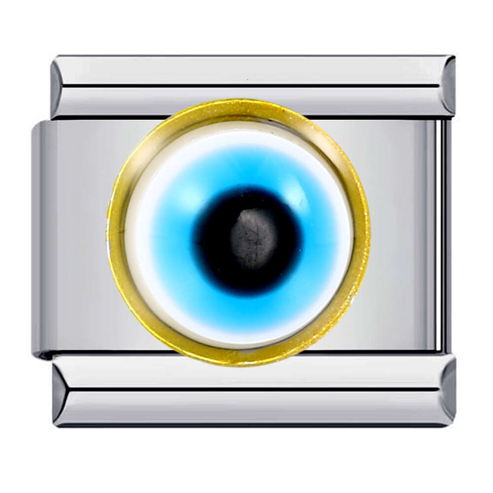 New Devil's Eye Bead Titanium Steel Welding Enamel Cartoon DIY Elastic Bracelet Italian Charm Links Fit 9Mm Bracelet Jewelry DIY Making Gifts