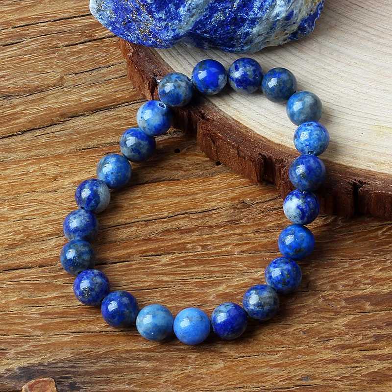 Real 5A Sky Blue Stone Bead Bracelet Homme Elastic High Quality Energy Natural Stone Treatment Jewelry Female Gift Boyfriend W240913