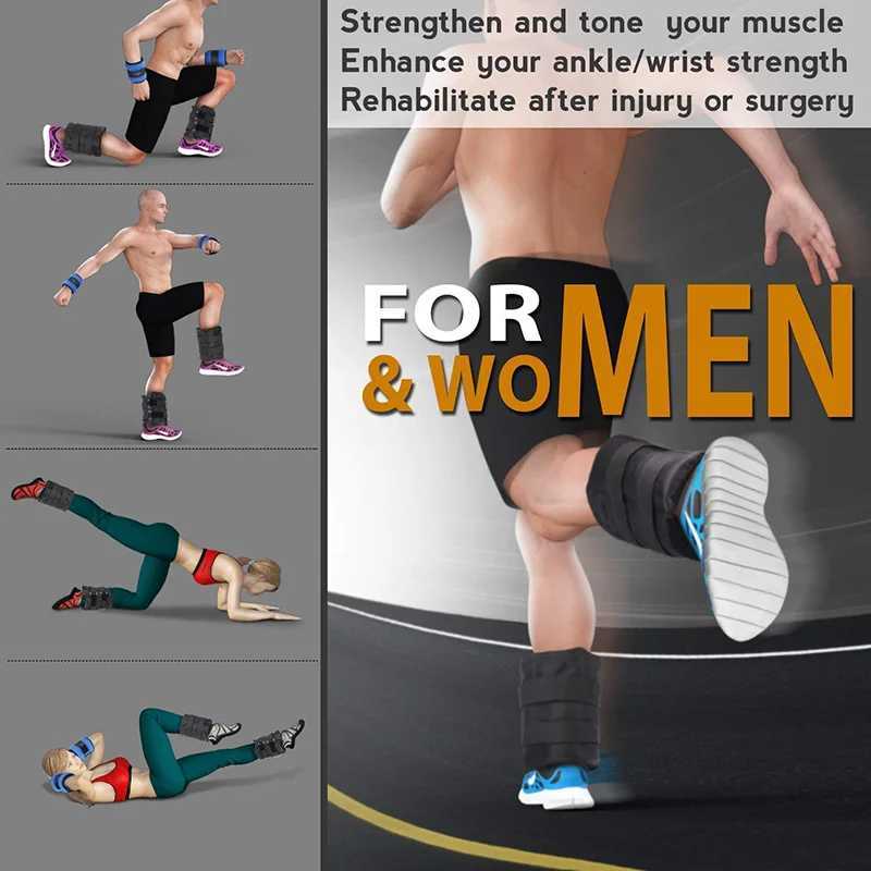 Adjustable Ankle Weights Wrist Support Strap Fitness Sports Exercise Running Walking Jogging Gym Ankle Weight Lifting Protector Y240913