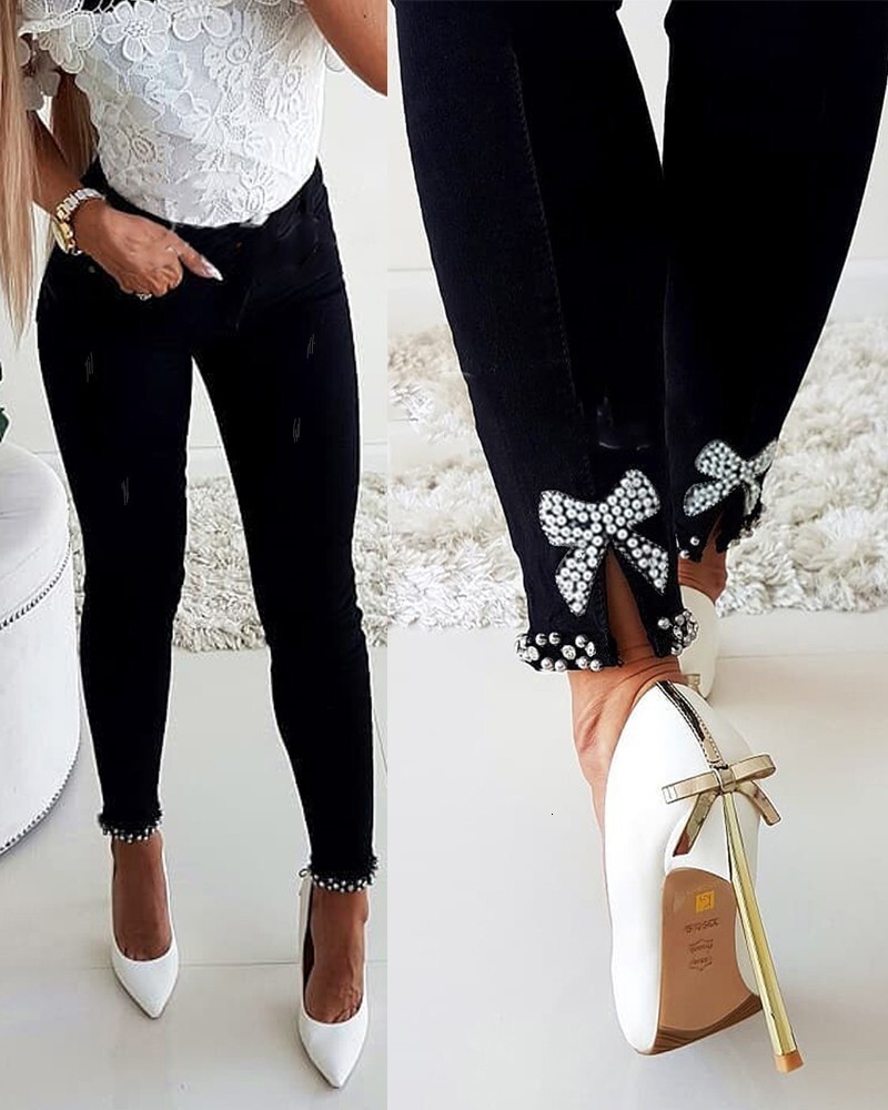 Fashion Skinny Female Summer Casual Trousers Ladies Vintage High Waisted Jeans Women Bleached Women's Pencil Pants