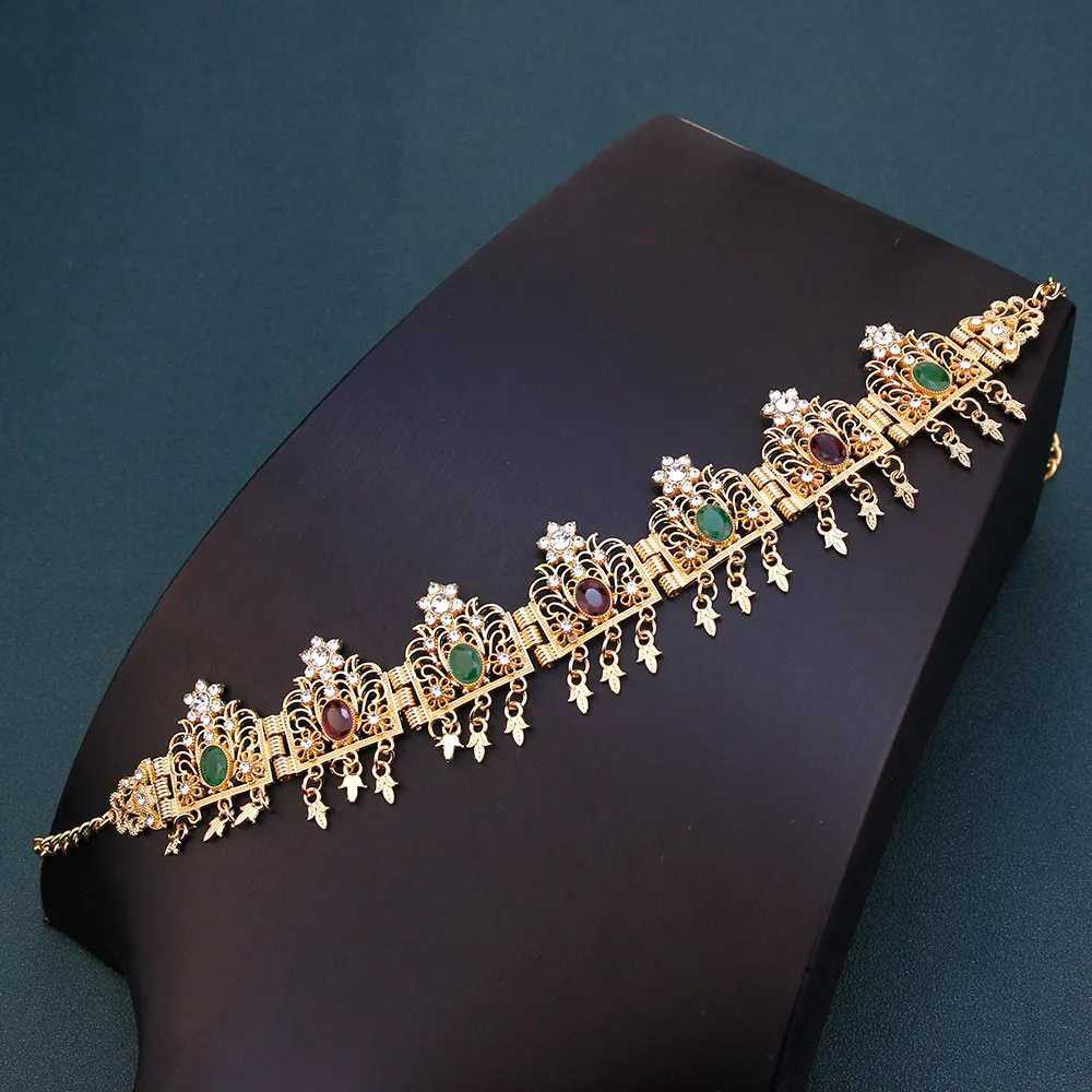 Sunspicems Algeria Tassels Forehead Chain Hairband Bride Crown Hair Chain Hairware Morocco Women Wedding Jewelry Hair PiecesX240913