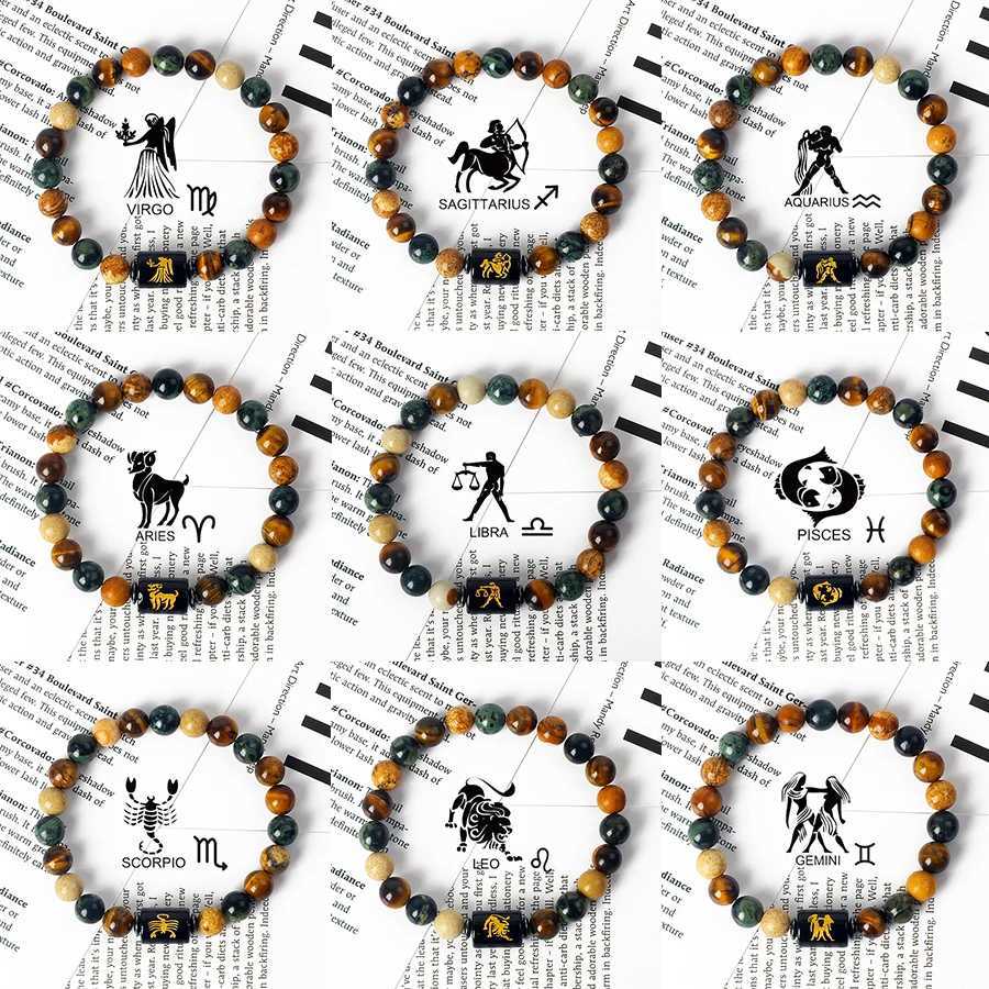 12 Zodiac Bracelets for Men Leo Libra Bracelets for Men Gemini Virgo Charm Bracelets for Women Couple Jewelry W240913