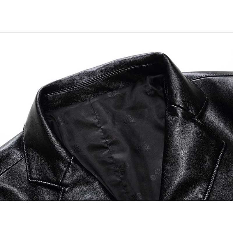 New Fashion Leather Jackets Mens Jacket Button Outwear Mens Coats 2024 Spring Autumn PU Jacket Coat Plus Size 5XL 6XL 7XLX240913