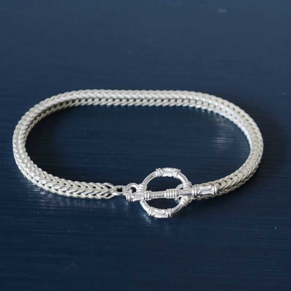 925 Sterling Silver Bracelet Square Tail Chain Bangle for Women and Men Length Includes ClaspX240913