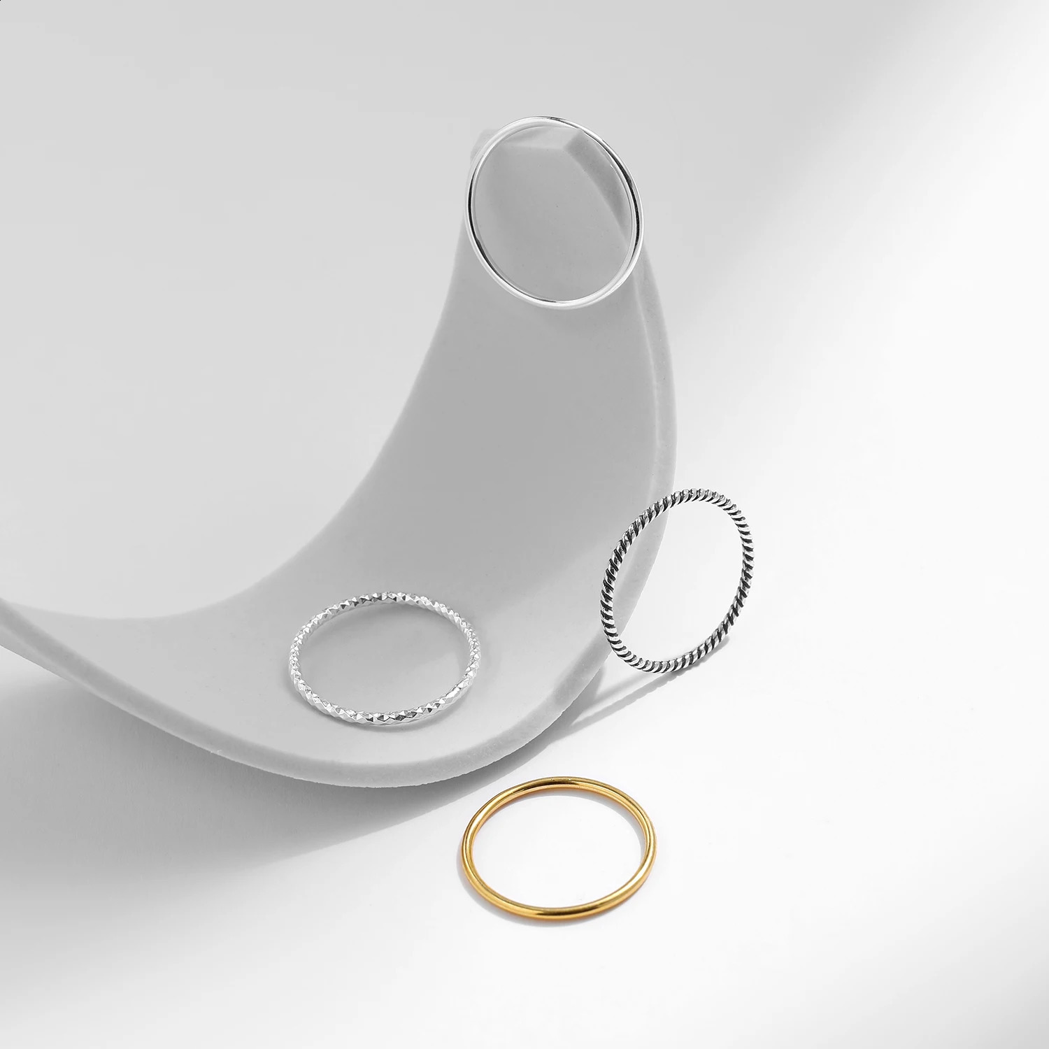 MODIAN 925 Sterling Silver Simple Fashion Stackable Ring Classic Wave Geometric Exquisite Finger Rings For Women Party Jewelry 240906