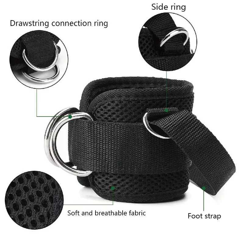 D-Ring Ankle Strap Leg Fitness Thigh Straps Padded Colors for Gym Cable Machines Thigh Straps Fits Men Women Y240913