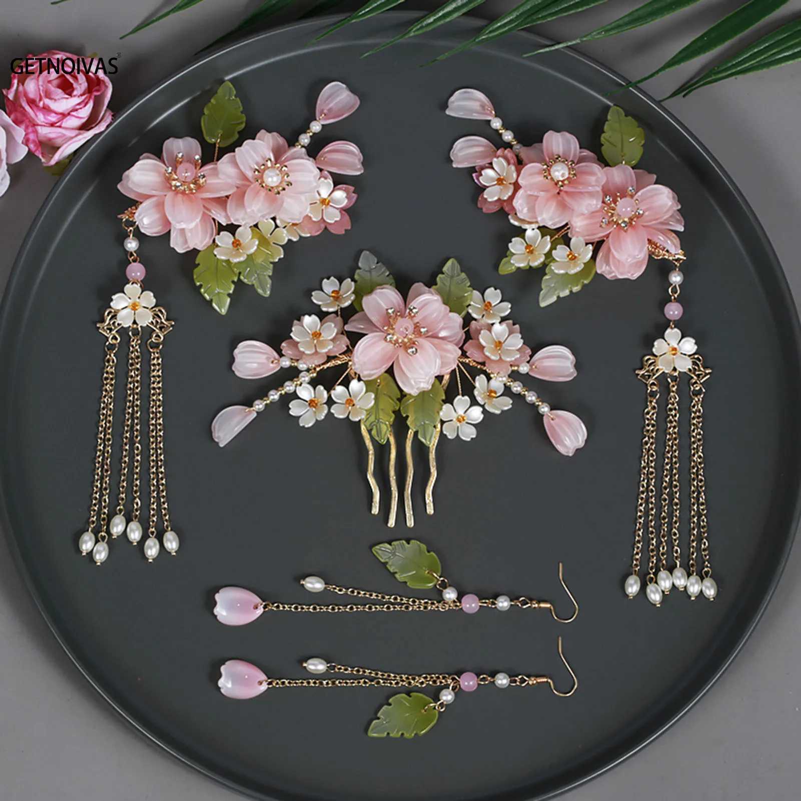 Chinese Hanfu Hair Accessories Set Hair Clip Hairpins Haircomb Bridal Headdress Retro Wedding Hair Accessories Headwear GiftX240913