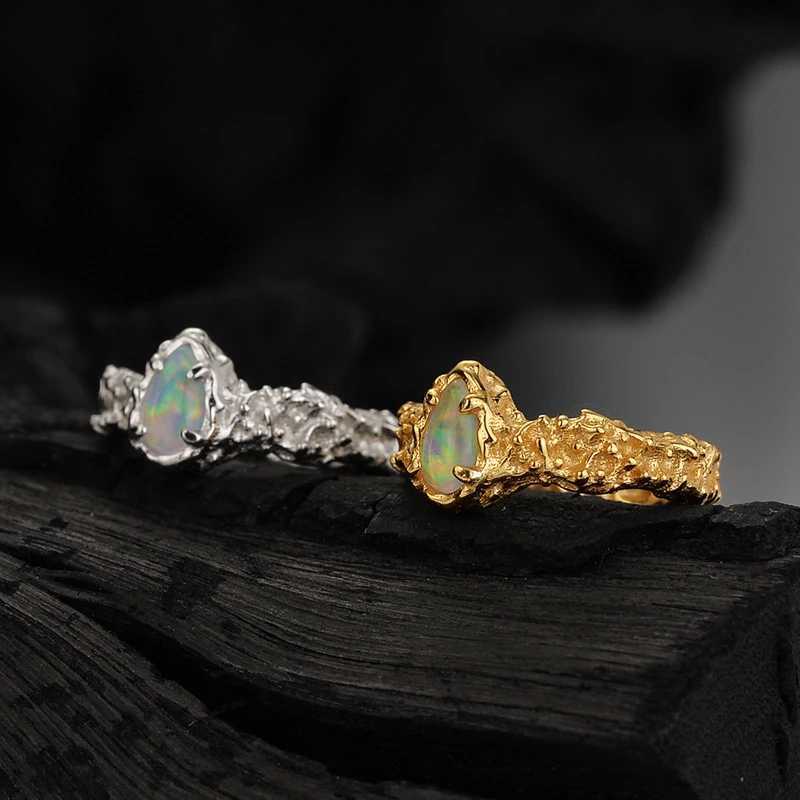 925 Sterling Silver Unique Design Opal Water Drop Ear Cuff Earrings For Women Girl Light Luxury Punk Ear Clip Party Jewelry GiftX240913