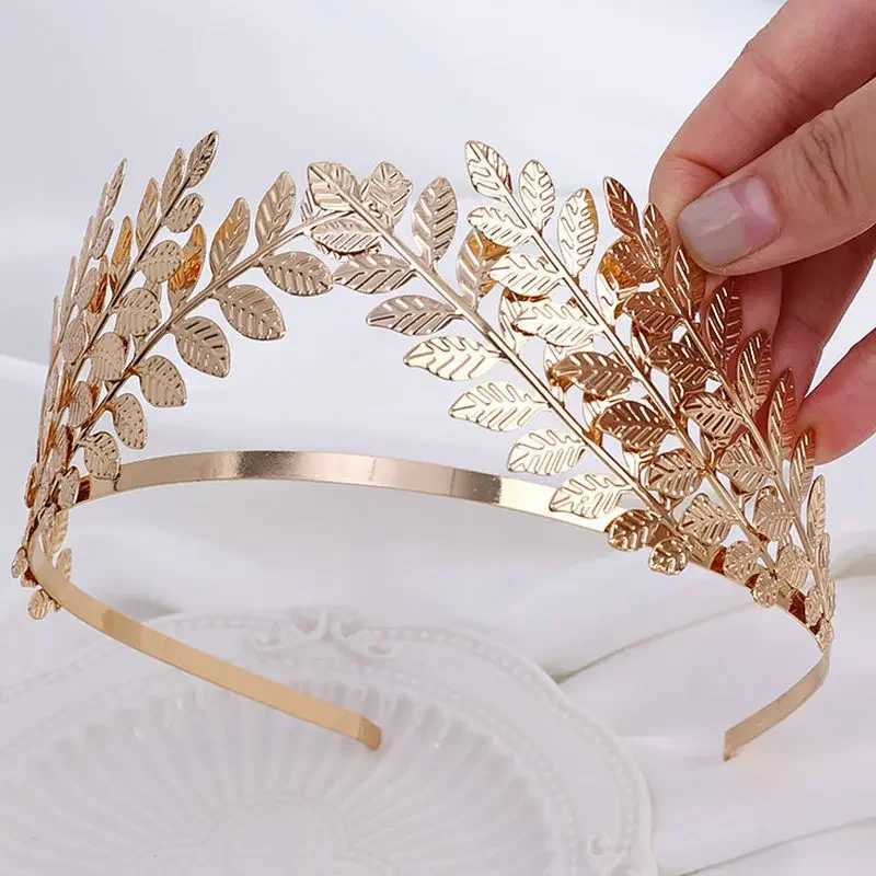 Fashion Greek Goddess Headband Gold Leaves Branch Crown Bride HairBand Wedding Tiara Hair Jewelry AccessoriesX240913