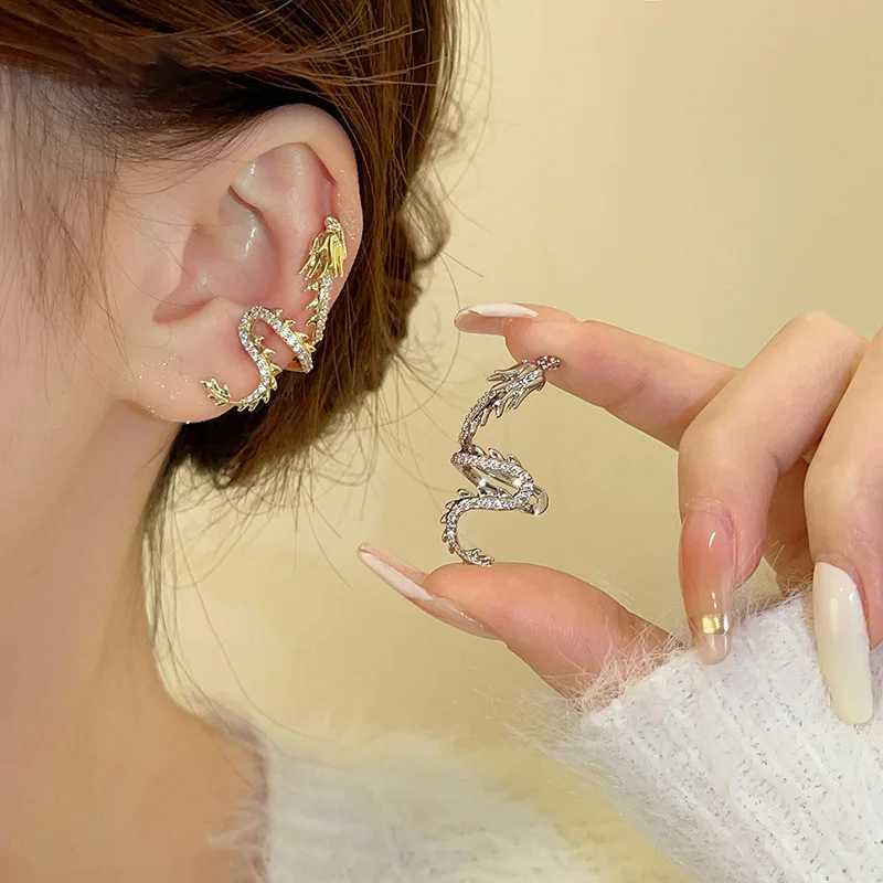 1 Pcs 925 Sterling Silver No-piecing Zircon Dragon Clip Earring For Women Girl Ear Cuff Jewelry Brincos Bijoux FemmeX240913