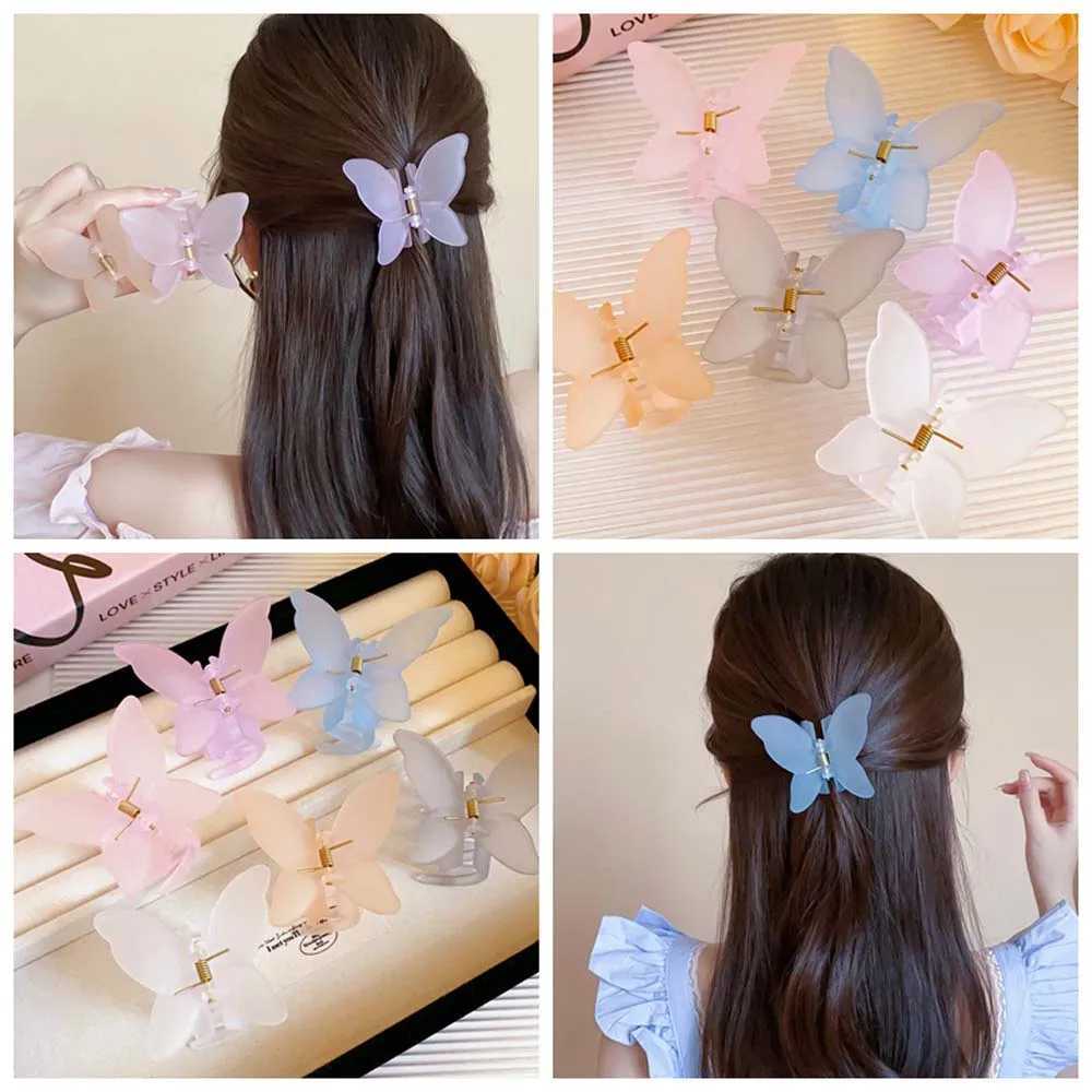 Acrylic Hairpin Frosted Butterfly Hair Claw Banana Clip Animals Butterfly Hair Clip Headdress Grab Clip Large Shark ClipX240912