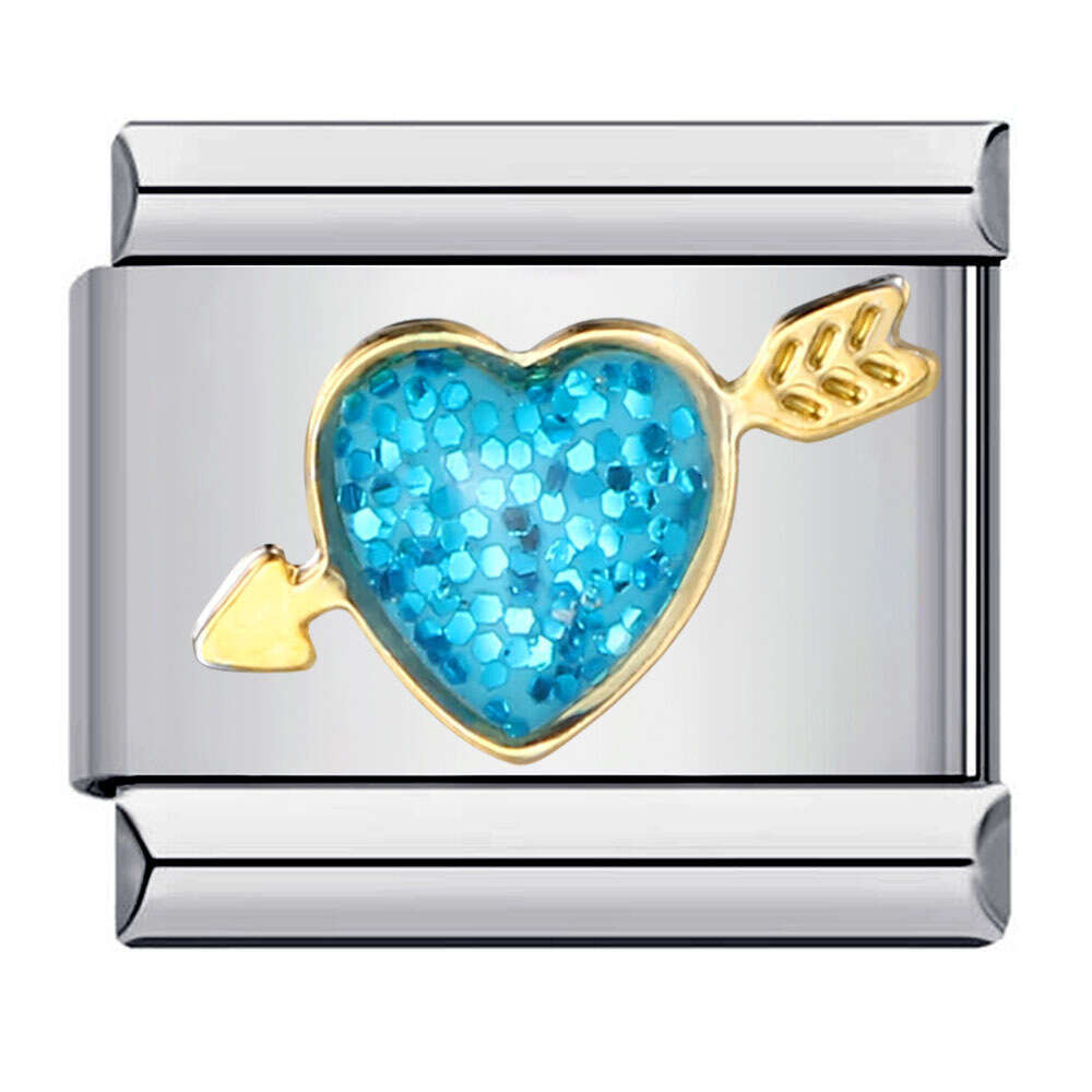 New Stainless Steel Welding Pattern Gold-Plated Enamel Wristband Cartoon DIY Italian Bracelet Charm Links Stainless Steel Fit 9Mm Bracelet Jewelry Mak