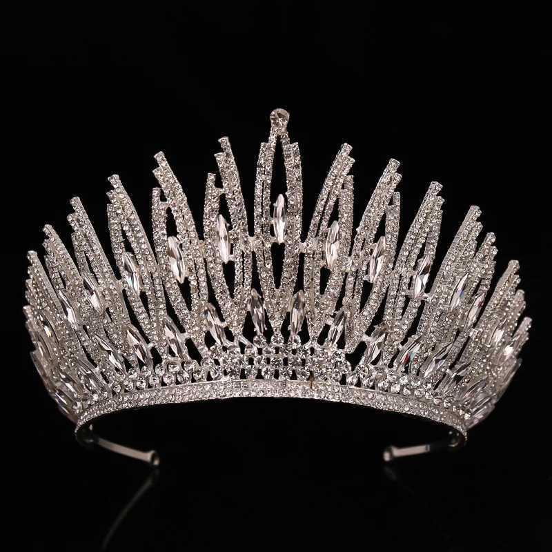 Wedding Crown Gold Silver Color Rhinestone Crystal Diadem Queen Crown Princess Tiaras Bridal Hair Jewelry Party Hair AccessoriesX240913