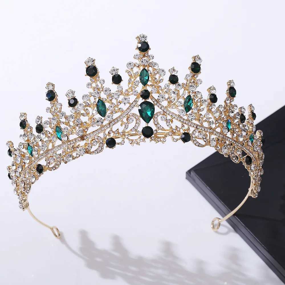 Luxury Big Rhinestone Geometric Bridal Tiaras Crown Baroque Crystal Pageant Prom Diadem Bride Headbands Wedding Hair AccessoriesX240913