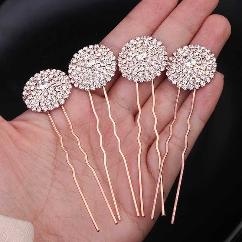 Rhinestone Hair Pins Forks Clips for Women Bridal Wedding Hair Accessories Pearl Hairpins Bride Headpiece Jewelry Gift WholesaleX240913